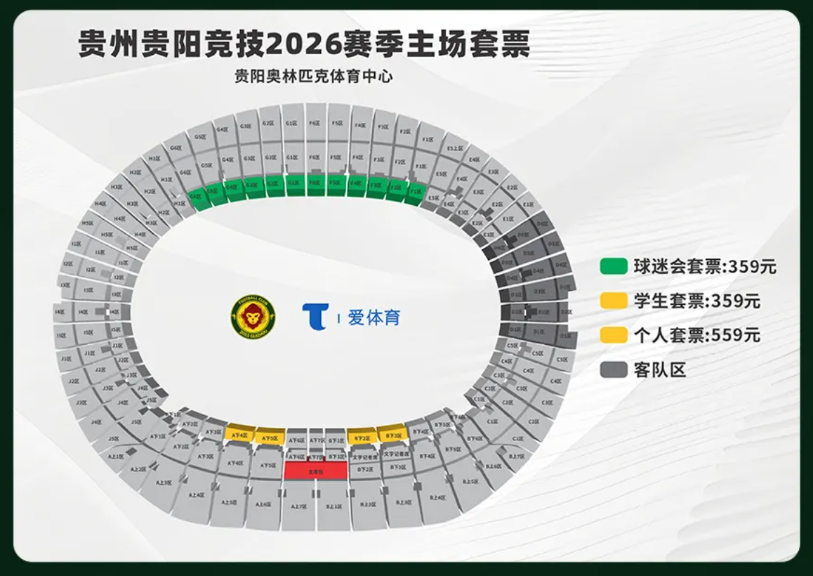 贵阳奥体中心座位分区图